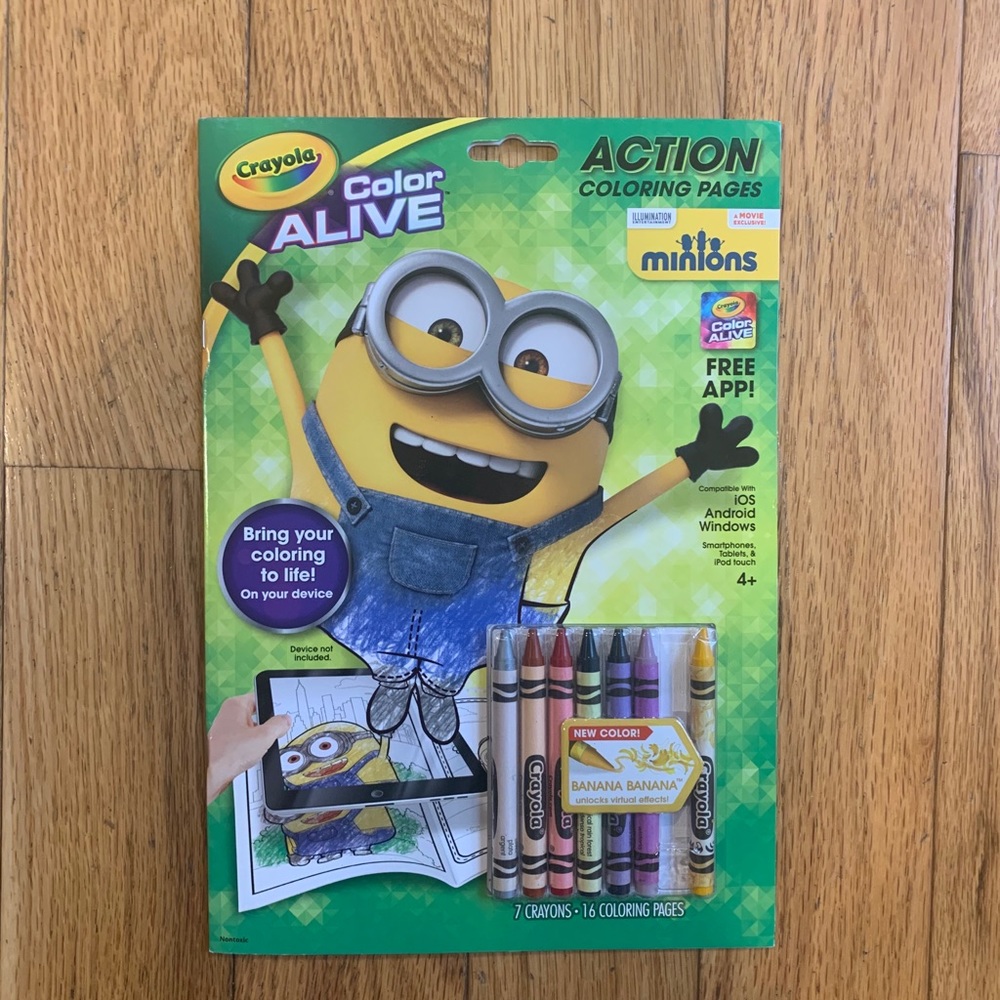 Crayola Color Alive action coloring pages minions